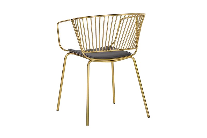 Rigby Stol 2 stk - Guld/Kunstlæder - Spisebordsstole & køkkenstole