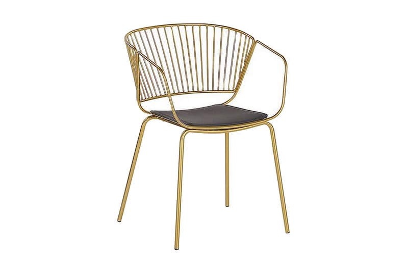 Rigby Stol 2 stk - Guld/Kunstlæder - Spisebordsstole & køkkenstole