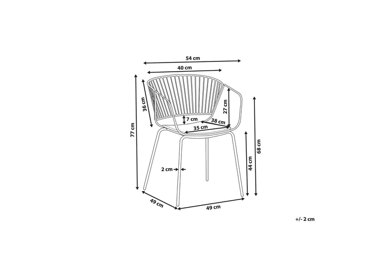 Rigby Stol 2 stk - Kobber/Kunstlæder - Spisebordsstole & køkkenstole - Armstole