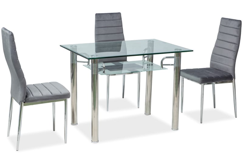 Rogna Spisebordsstol 4 stk - Grå/Sølv - Spisebordsstole & køkkenstole