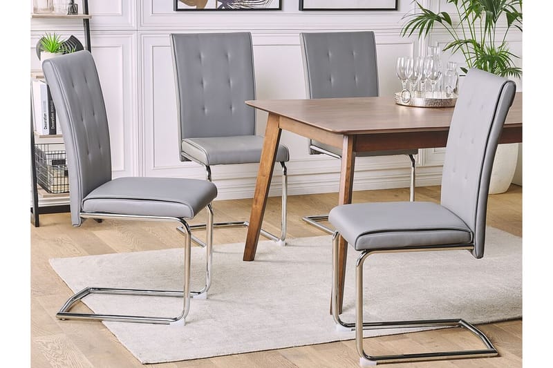 Rovard Spisebordsstol 2stk - Kunstlæder/Grå - Spisebordsstole & køkkenstole