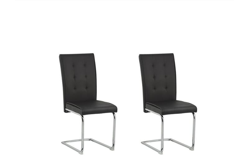 Rovard Spisebordsstol 2stk - Kunstlæder/Sort - Møbler - Stole & lænestole - Spisebordsstole & køkkenstole