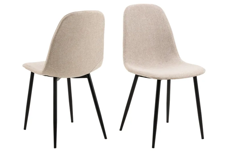 Salaman Spisebordsstol i Stof med Metalben, Beige