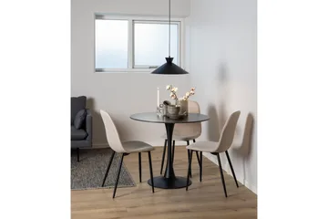 Salaman Spisebordsstol i Stof med Metalben - Beige - Møbler - Stole & lænestole - Spisebordsstole & køkkenstole