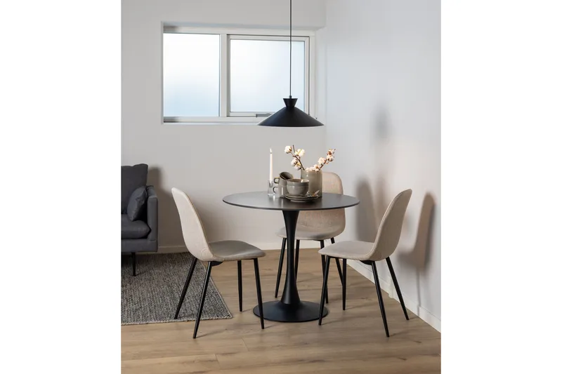 Salaman Spisebordsstol i Stof med Metalben - Beige - Møbler - Stole & lænestole - Spisebordsstole & køkkenstole