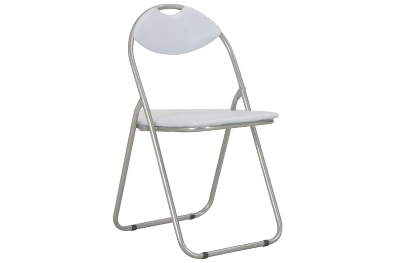 sammenklappelige spisebordsstole 2 stk. hvid kunstlæder - Spisebordsstole & køkkenstole