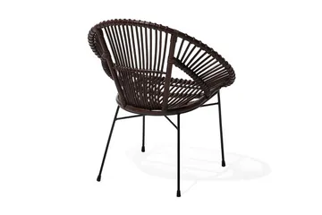 Sarita Spisebordsstol i Rattan med Metalben - Brun - Møbler - Stole & lænestole - Spisebordsstole & køkkenstole
