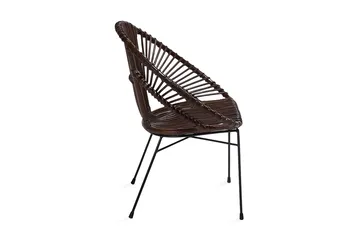 Sarita Spisebordsstol i Rattan med Metalben - Brun - Møbler - Stole & lænestole - Spisebordsstole & køkkenstole