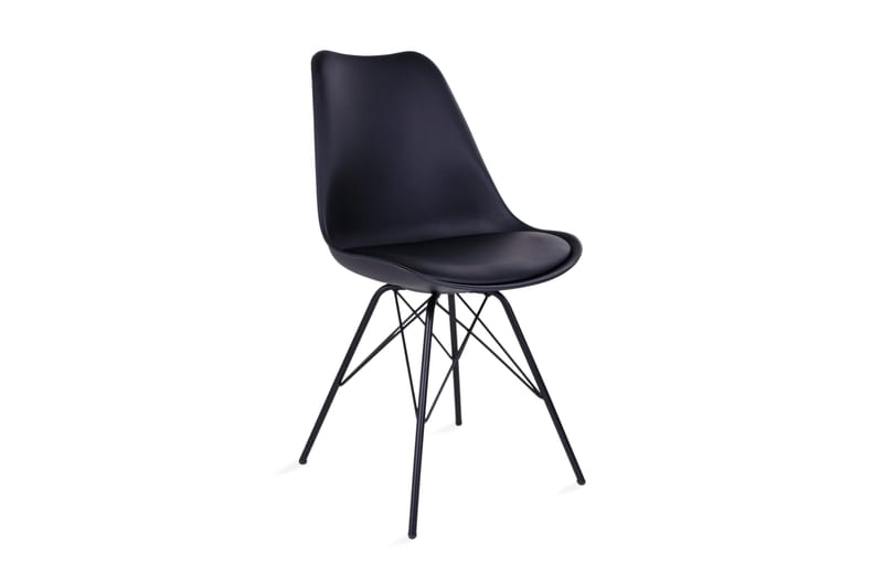 Shell Spisebordsstol Kunstlæder - Sort - Spisebordsstole & køkkenstole