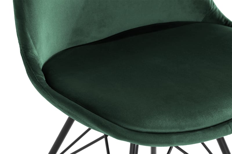 Shell Spisebordsstol Velour - Grøn - Spisebordsstole & køkkenstole