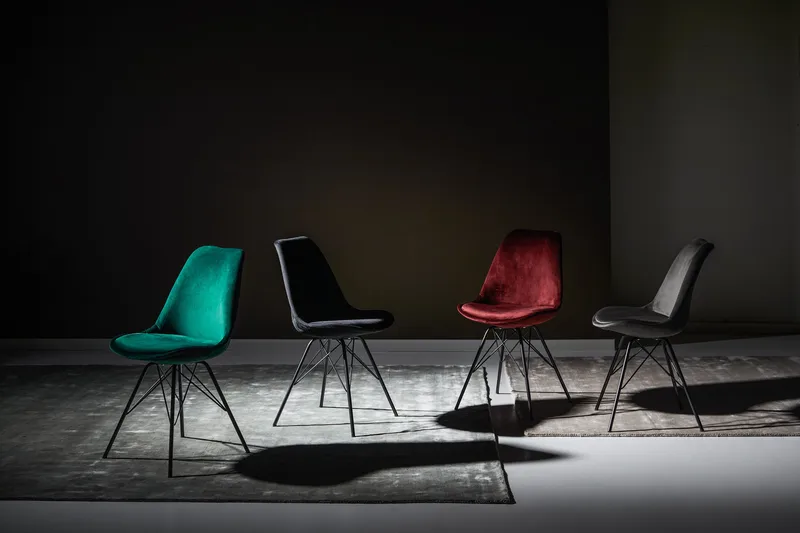 Shell Spisebordsstol Velour - Grøn - Møbler - Stole & lænestole - Spisebordsstole & køkkenstole