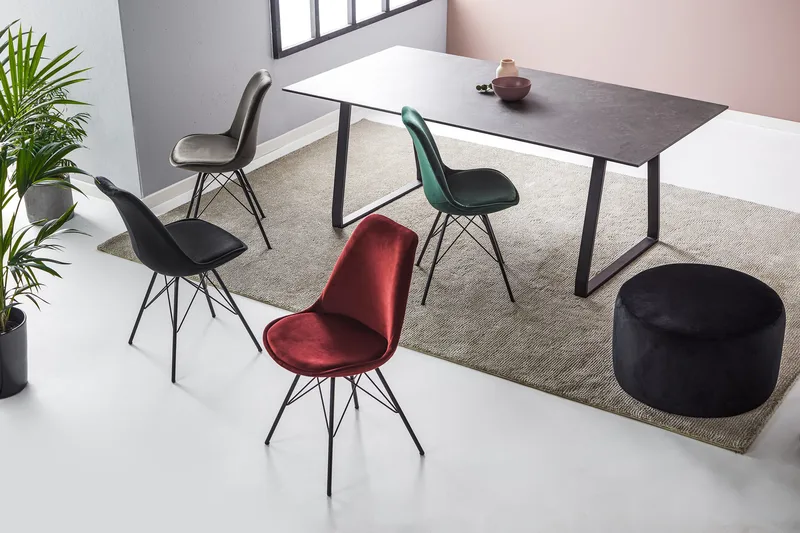 Shell Spisebordsstol Velour - Grøn - Møbler - Stole & lænestole - Spisebordsstole & køkkenstole