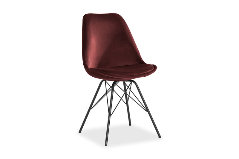 Shell Spisebordsstol Velour - Rød - Spisebordsstole & køkkenstole