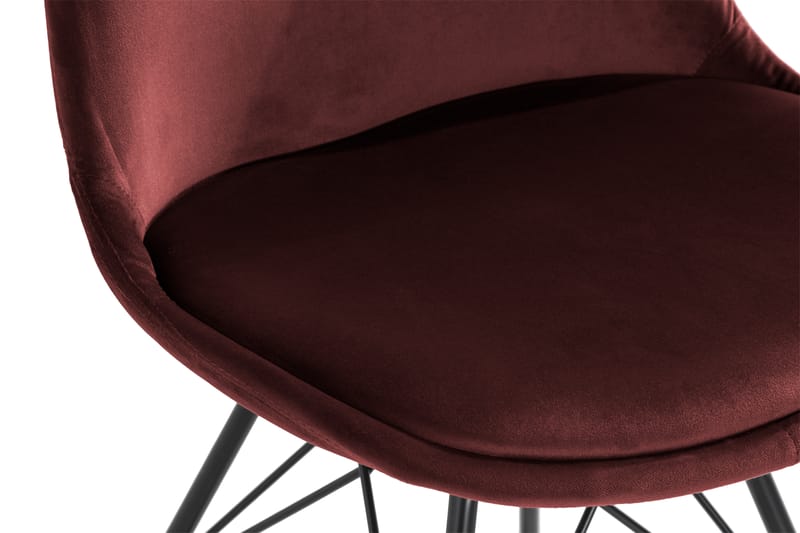 Shell Spisebordsstol Velour - Rød - Spisebordsstole & køkkenstole