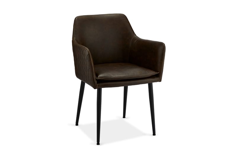 Shiva Køkkenstol Kunstlæder - Mørkebrun - Spisebordsstole & køkkenstole - Armstole