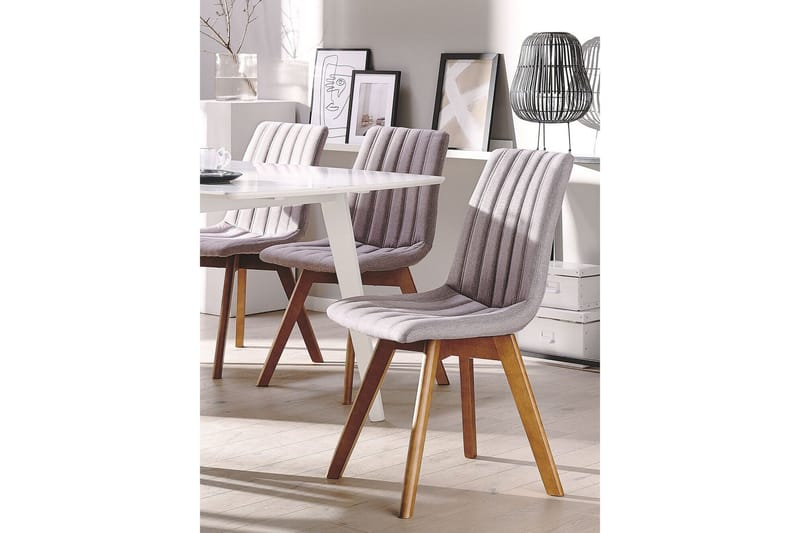 Spisebordsstol 2 st brungrå CALGARY - Grå - Møbler - Stole & lænestole - Spisebordsstole & køkkenstole