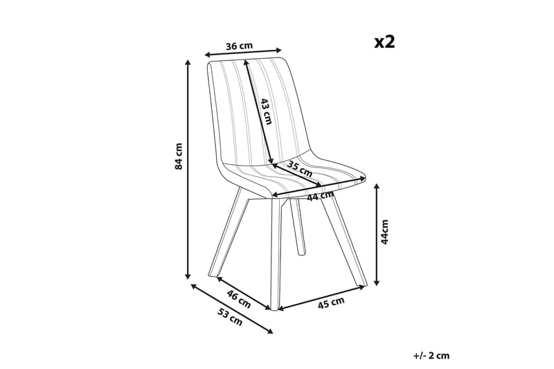 Spisebordsstol 2 st brungrå CALGARY - Grå - Møbler - Stole & lænestole - Spisebordsstole & køkkenstole