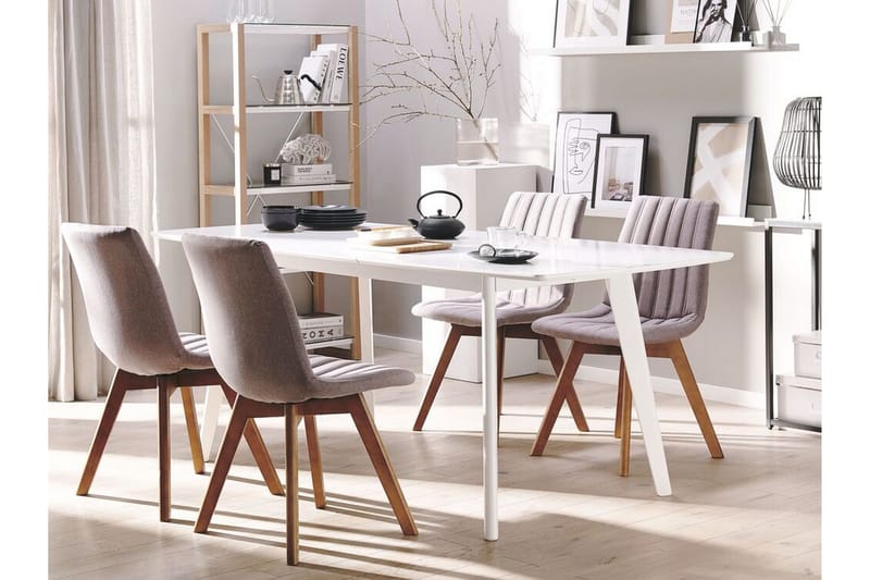 Spisebordsstol 2 st brungrå CALGARY - Grå - Møbler - Stole & lænestole - Spisebordsstole & køkkenstole