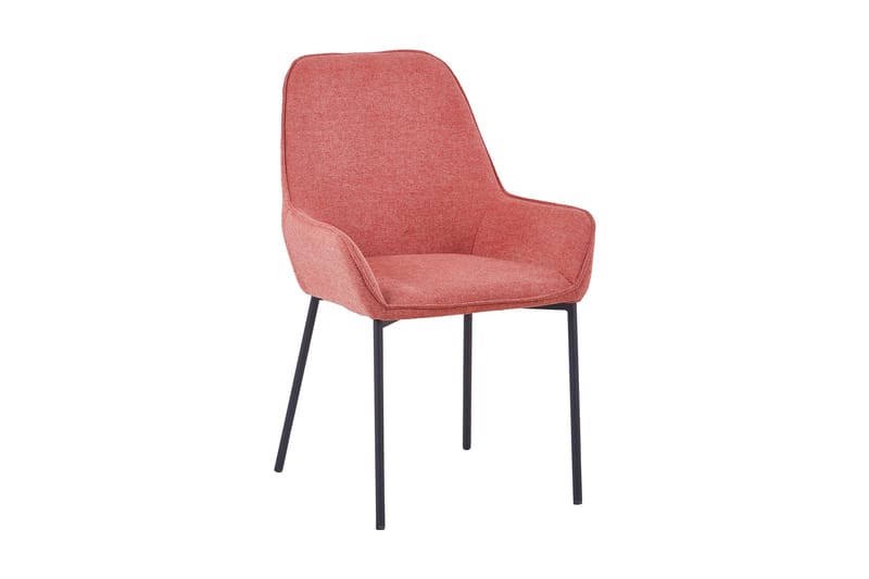 Spisebordsstol 2stk tekstureret stof, groft - Lyserød | Sort - Spisebordsstole & køkkenstole - Armstole