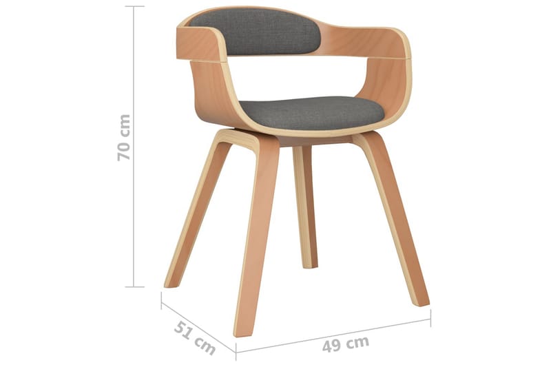 spisebordsstol bøjet træ og stof lysegrå - Grå - Spisebordsstole & køkkenstole - Armstole