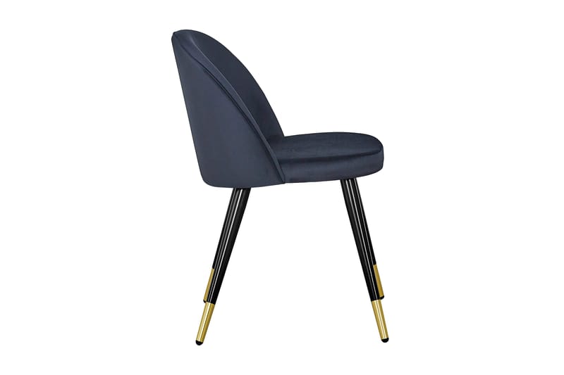 Spisebordsstol uden armlæn Concept 55 Valeri Spisebordsstol Velour Sort/Messing - Møbler - Stole & lænestole - Spisebordsstole & køkkenstole