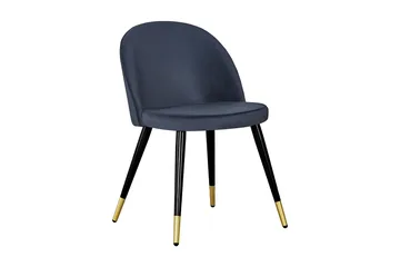 Spisebordsstol uden armlæn Concept 55 Valeri Spisebordsstol Velour Sort/Messing - Møbler - Stole & lænestole - Spisebordsstole & køkkenstole