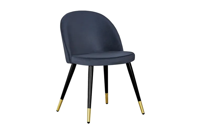 Spisebordsstol uden armlæn Concept 55 Valeri Spisebordsstol Velour Sort/Messing