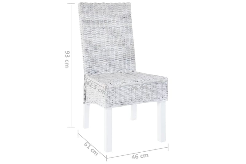 Spisebordsstole 4 Stk. Kubu-Rattan Og Mangotræ Grå - Grå - Spisebordsstole & køkkenstole