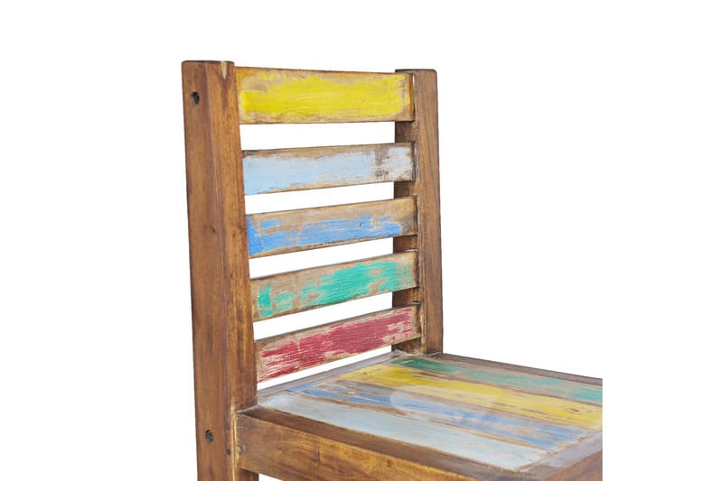 spisebordsstole 4 stk. massivt genbrugstræ - Flerfarvet - Spisebordsstole & køkkenstole - Armstole