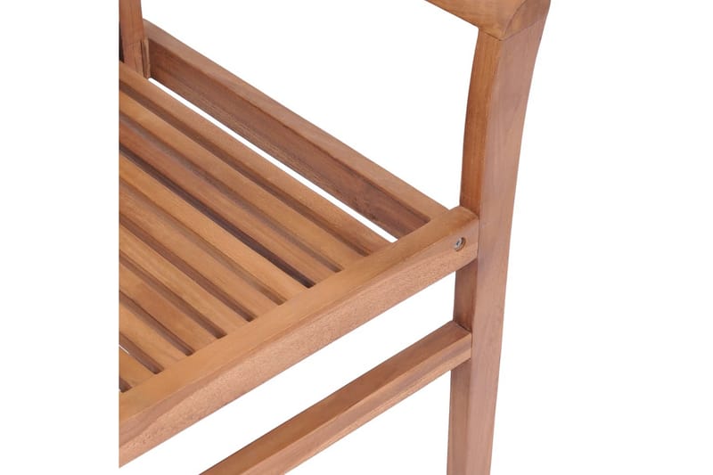 spisebordsstole 4 stk. med gråbrune hynder massivt teaktræ - Gråbrun - Spisebordsstole & køkkenstole - Armstole