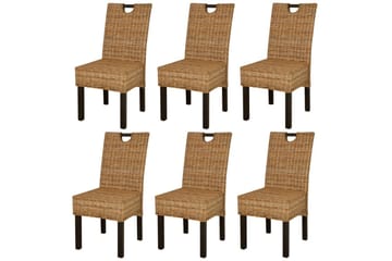 Spisebordsstole 6 Stk. Kubu-Rattan Mangotræ - Brun - Møbler - Stole & lænestole - Spisebordsstole & køkkenstole