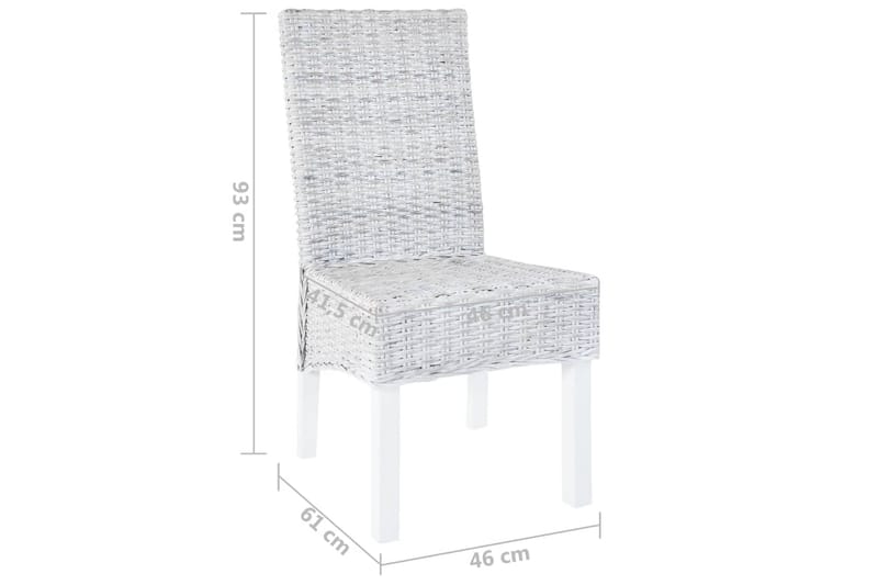 Spisebordsstole 6 Stk. Kubu-Rattan Og Mangotræ Grå - Grå - Spisebordsstole & køkkenstole