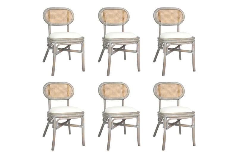 spisebordsstole 6 stk. linned grå - Grå - Møbler - Stole & lænestole - Spisebordsstole & køkkenstole