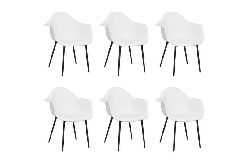 spisebordsstole 6 stk. PP hvid - Hvid - Spisebordsstole & køkkenstole - Armstole