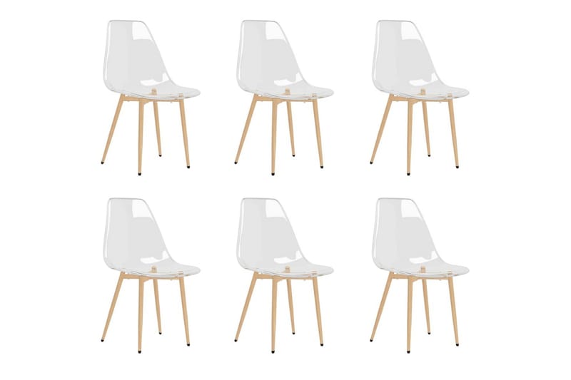 spisebordsstole 6 stk. PET transparent - gennemsigtig - Møbler - Stole & lænestole - Spisebordsstole & køkkenstole