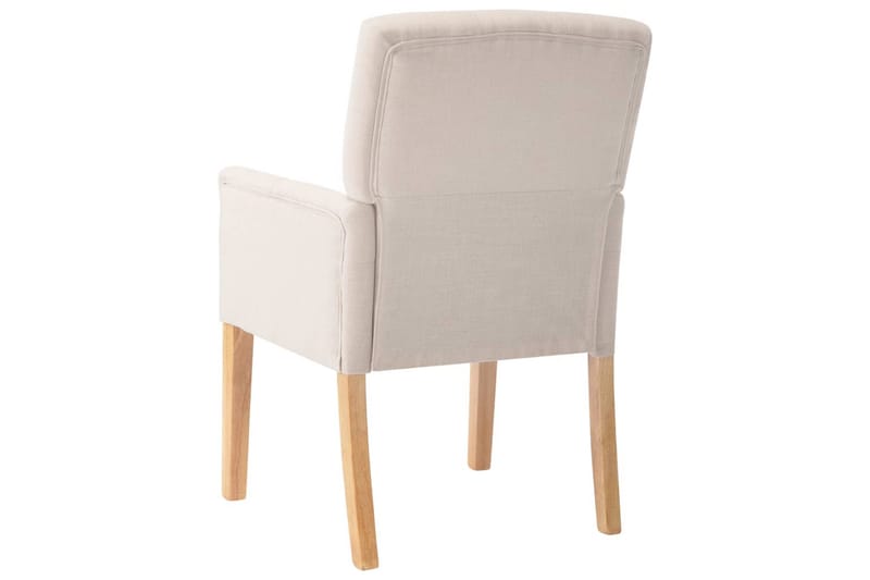 Spisebordsstole med armlæn 2 stk. stof beige - Beige - Spisebordsstole & køkkenstole