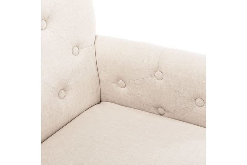 Spisebordsstole med armlæn 2 stk. stof beige - Beige - Møbler - Stole & lænestole - Spisebordsstole & køkkenstole