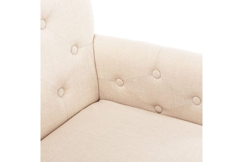 Spisebordsstole med armlæn 6 stk. stof beige - Beige - Møbler - Stole & lænestole - Spisebordsstole & køkkenstole