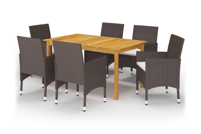 Spisebordsstole Til Haven 7 Dele Brun - Brun - Spisebordsstole & køkkenstole - Armstole
