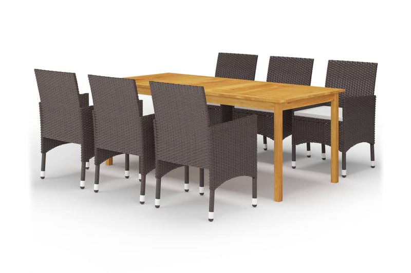 Spisebordsstole Til Haven 7 Dele Brun - Brun - Spisebordsstole & køkkenstole - Armstole