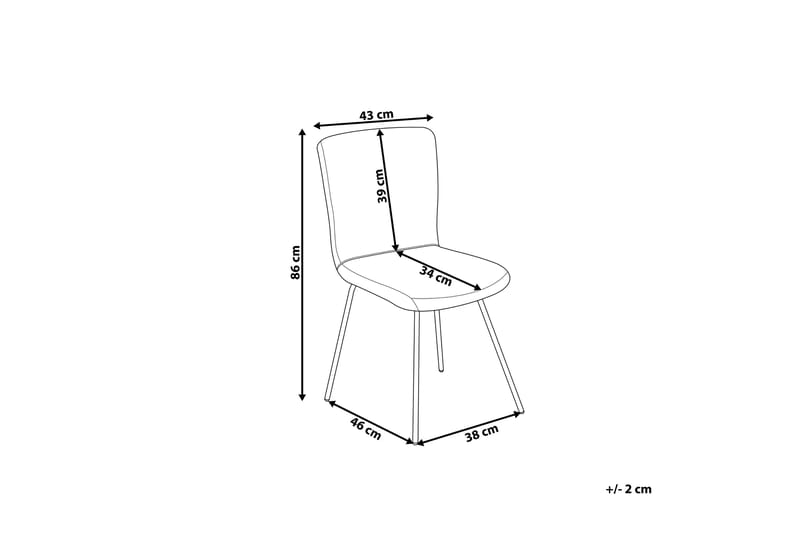 Stående stol 2-stk velour - Grå - Møbler - Stole & lænestole - Spisebordsstole & køkkenstole