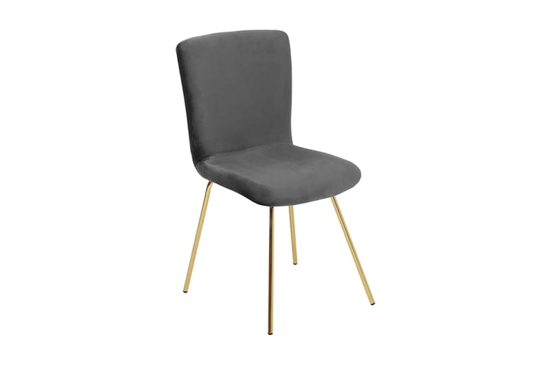 Stående stol 2-stk velour - Grå - Spisebordsstole & køkkenstole