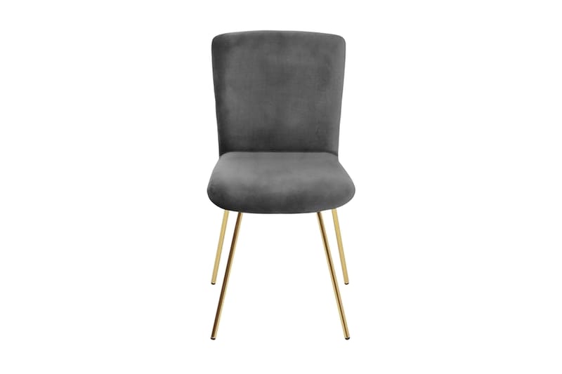 Stående stol 2-stk velour - Grå - Møbler - Stole & lænestole - Spisebordsstole & køkkenstole