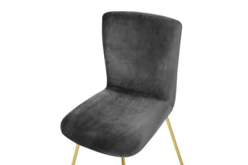 Stående stol 2-stk velour - Grå - Møbler - Stole & lænestole - Spisebordsstole & køkkenstole