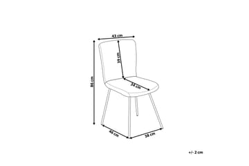 Stående stol 2-stk velour - Grå - Møbler - Stole & lænestole - Spisebordsstole & køkkenstole
