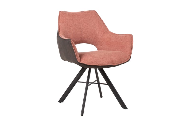Stol Eddy - Lakserød/Mørkegrå - Spisebordsstole & køkkenstole - Armstole