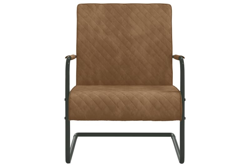 stol med cantilever fløjl brun - Brun - Spisebordsstole & køkkenstole