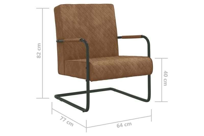 stol med cantilever fløjl brun - Brun - Spisebordsstole & køkkenstole