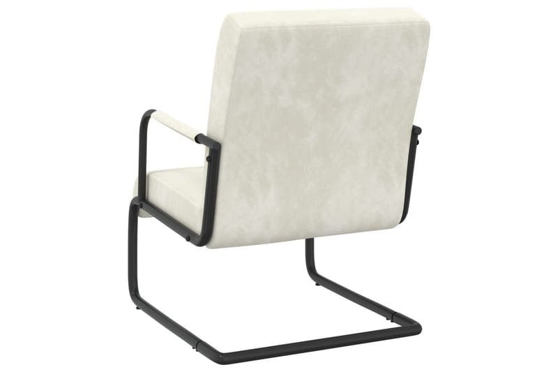 stol med cantilever fløjl cremehvid - Creme - Spisebordsstole & køkkenstole