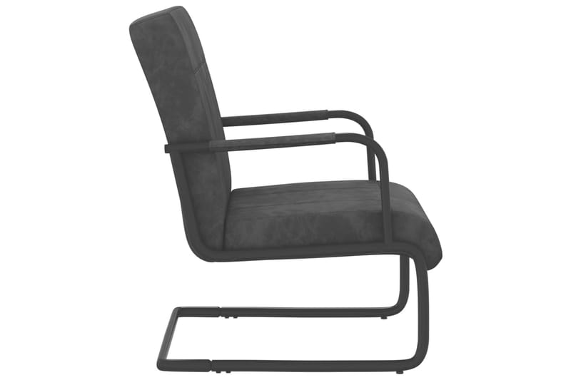 stol med cantilever fløjl mørkegrå - Grå - Møbler - Stole & lænestole - Spisebordsstole & køkkenstole